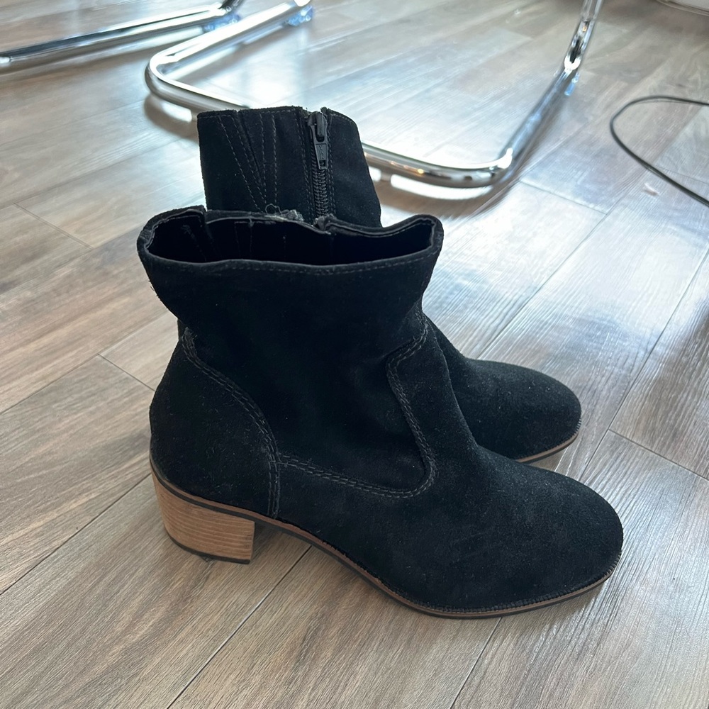 Crevo Footwear / Anthropologie Black Suede Ankle Boots